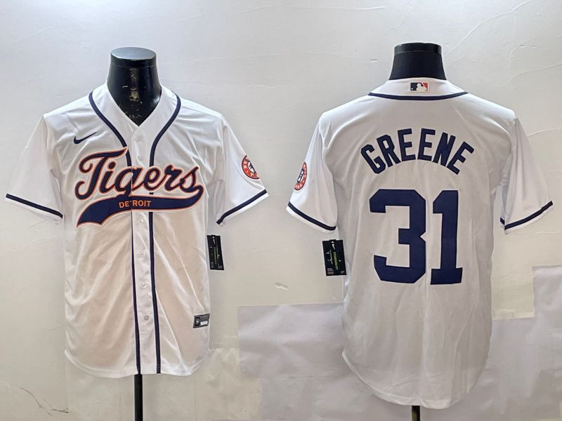 Men Detroit Tigers #31 Greene White Joint Name 2025 Nike MLB Jersey style 1